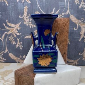 Vintage Estate Occupied Japan Blue Floral Hand Painted Vase